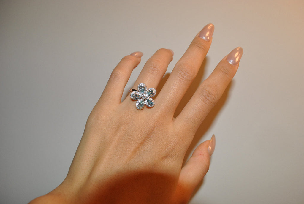 Baby Green Flower Design Ring
