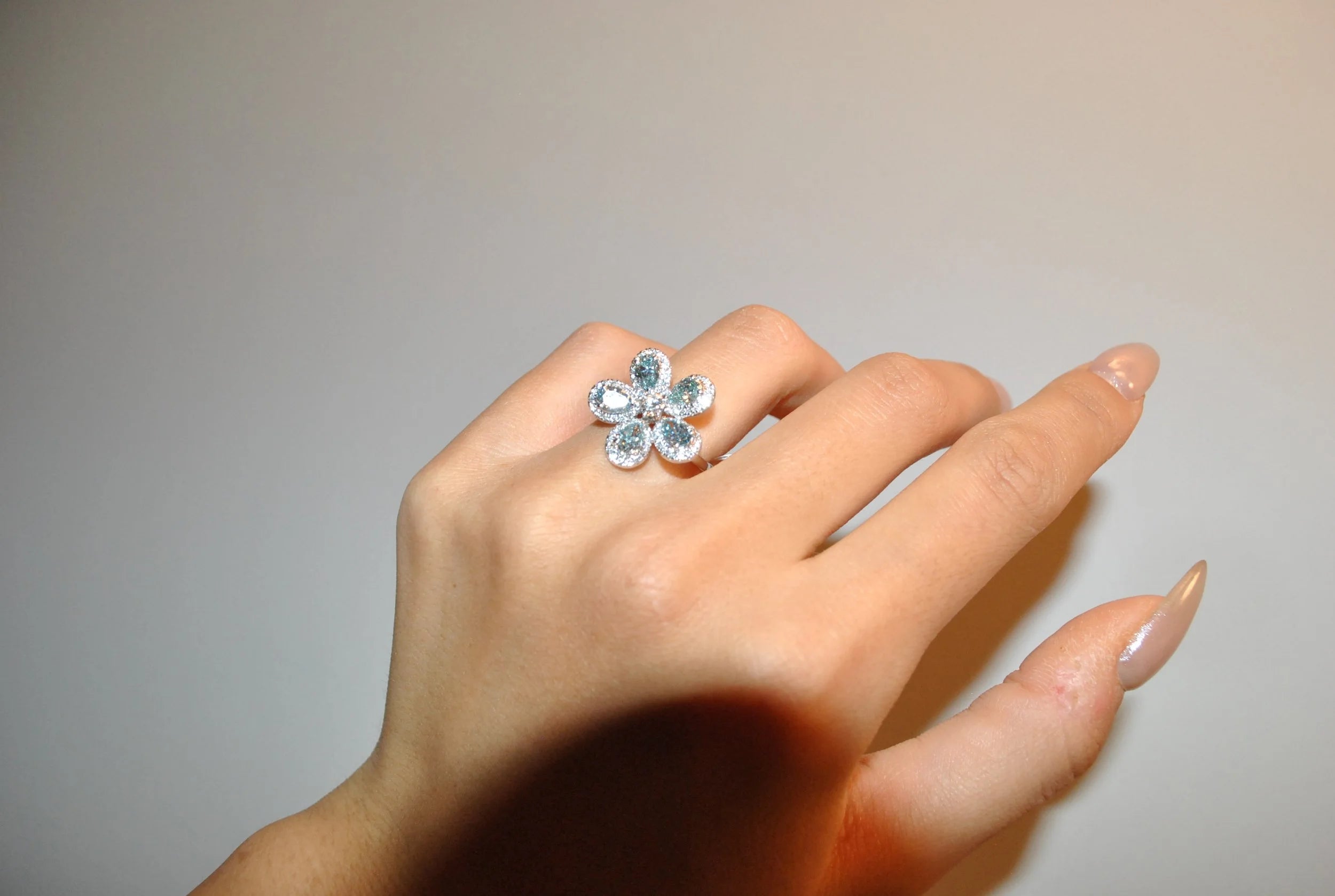 Baby Green Flower Design Ring