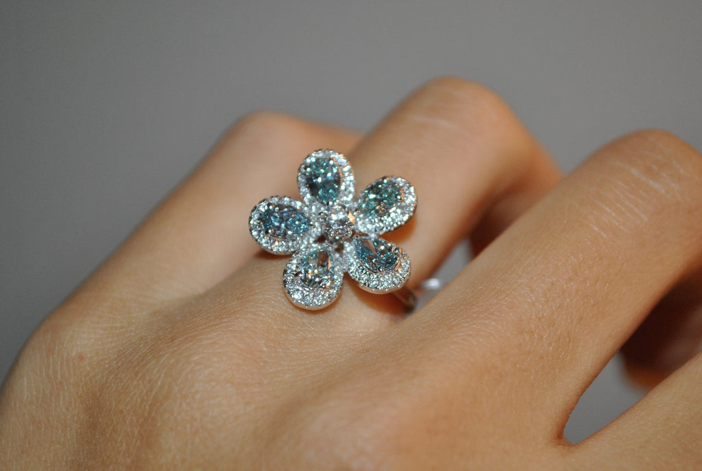 Baby Green Flower Design Ring