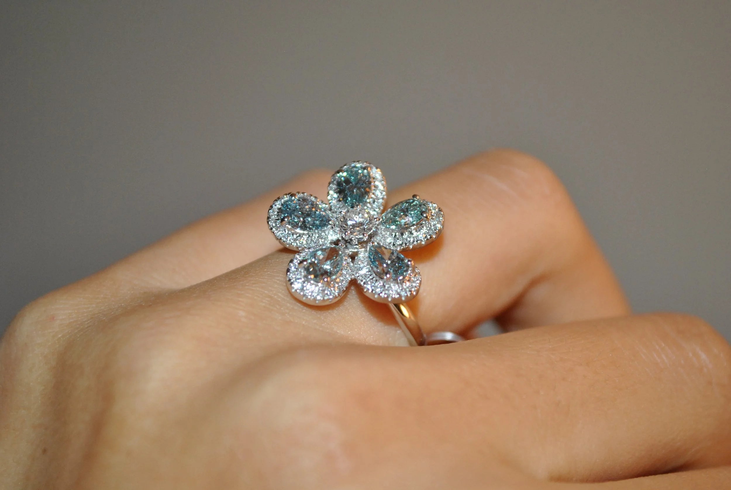 Baby Green Flower Design Ring