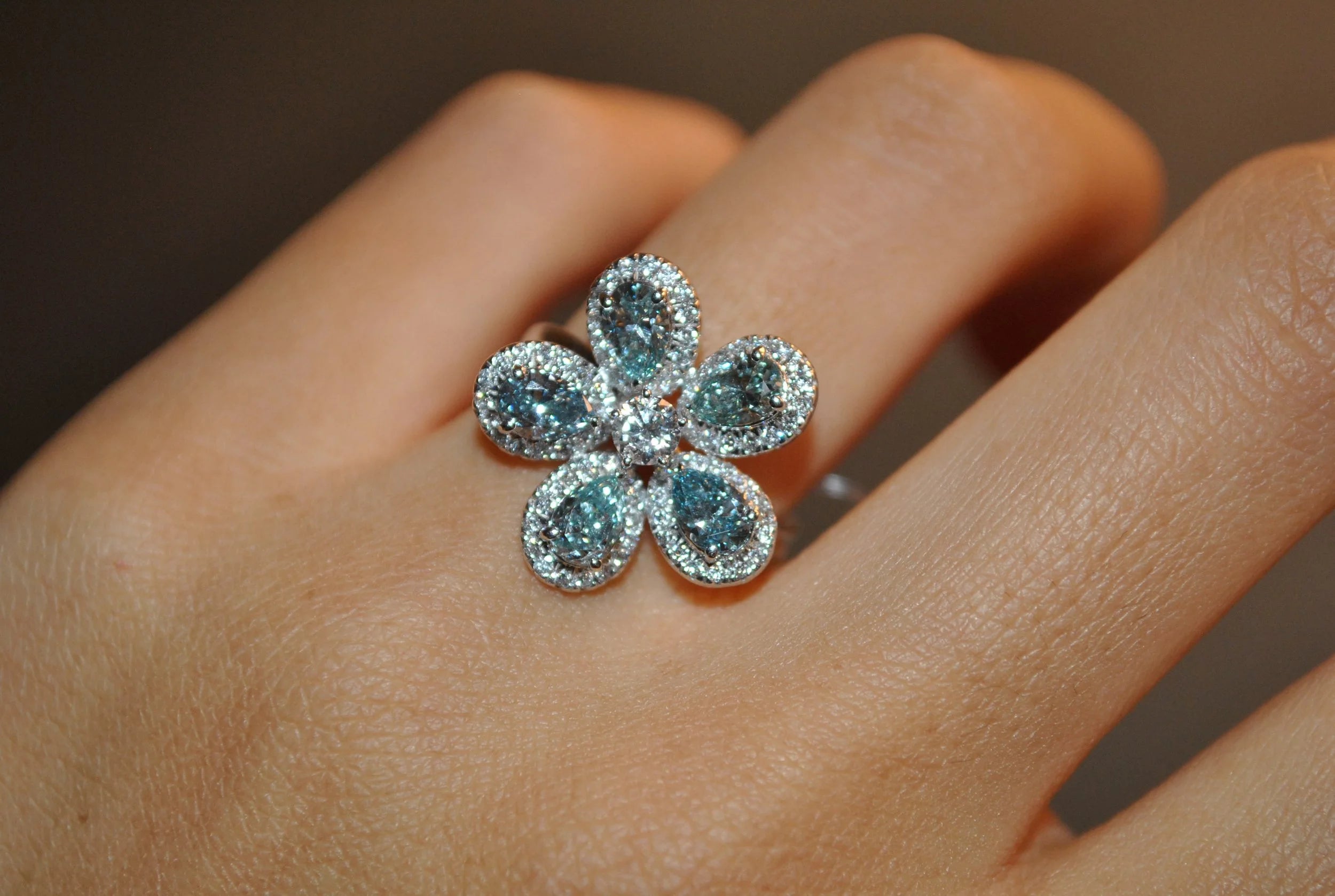 Baby Green Flower Design Ring