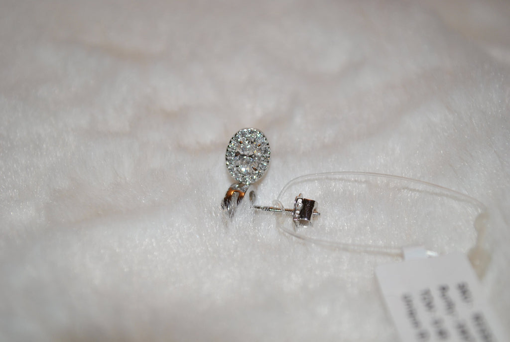 Oval Halo Earring Studs