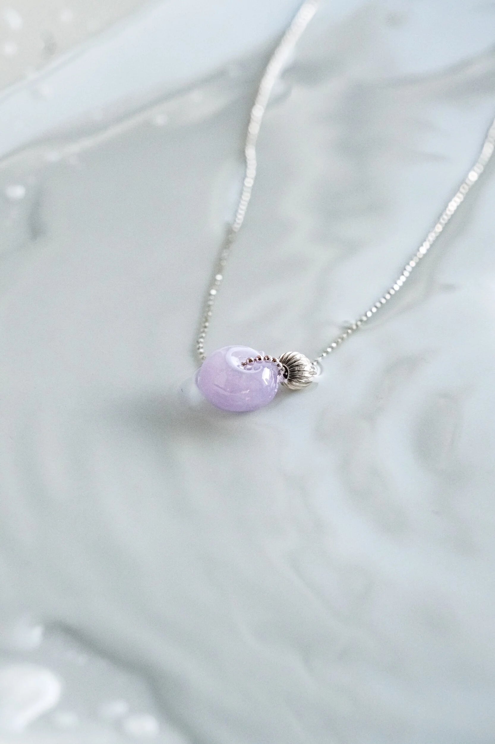 Toi et Moi Lavender Jade Bead Necklace