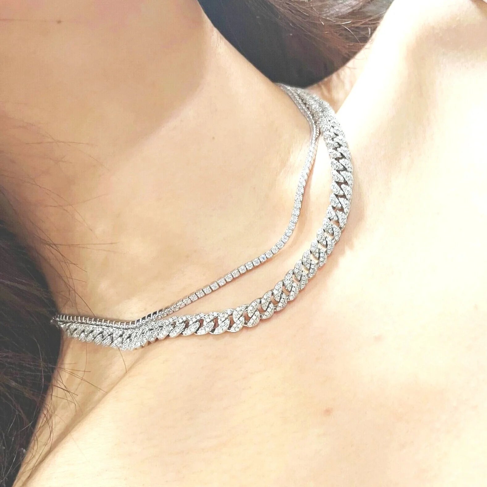 Pavé Cuban Link Chain Necklace
