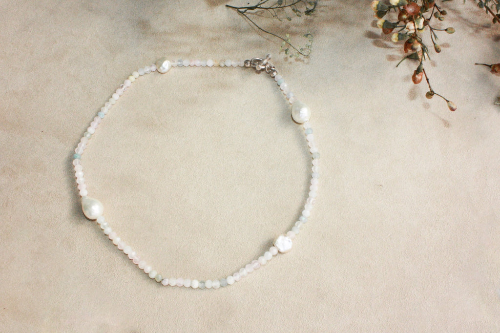 No.8: Morganite Pearl Necklace
