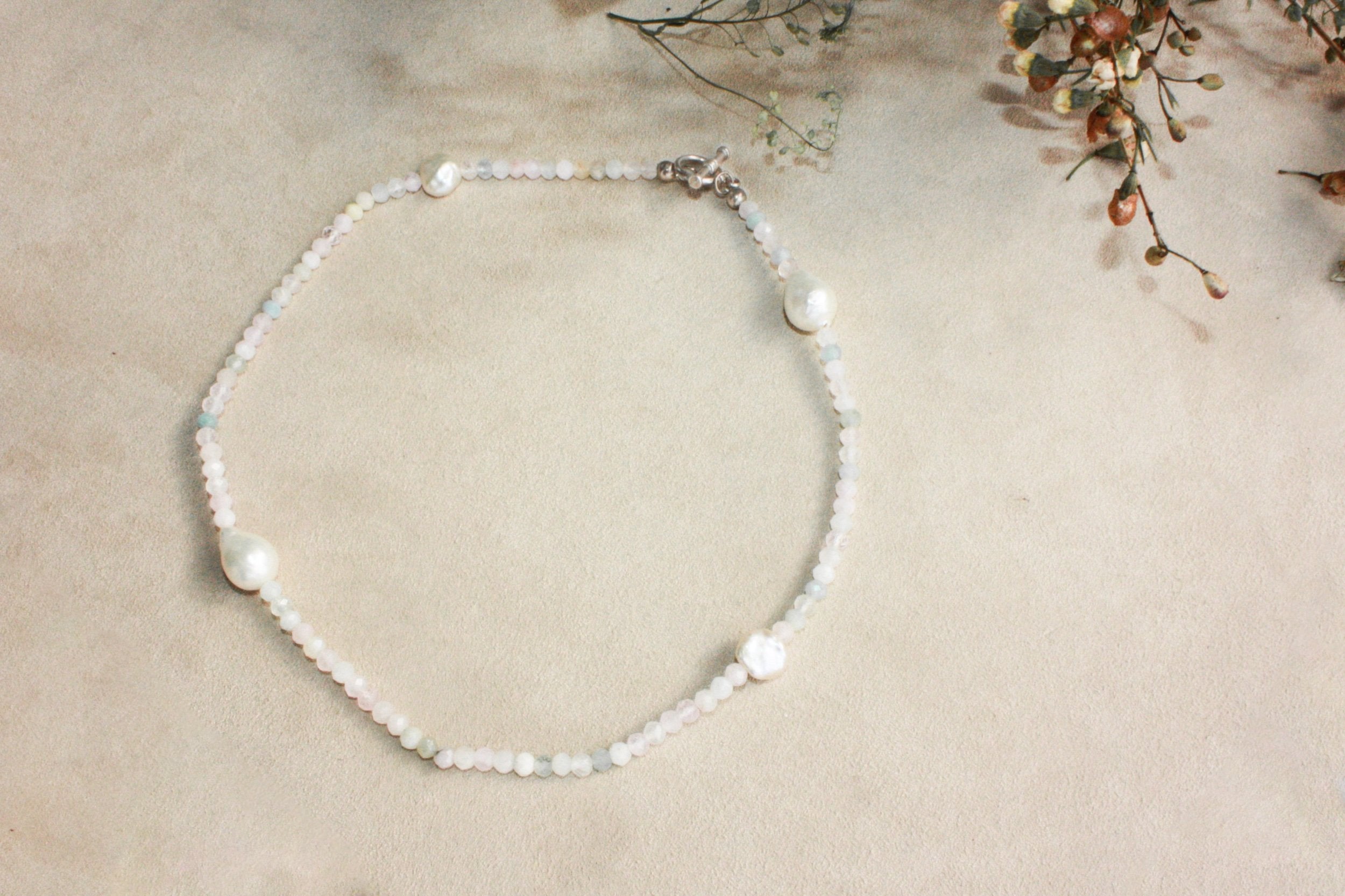 No.8: Morganite Pearl Necklace