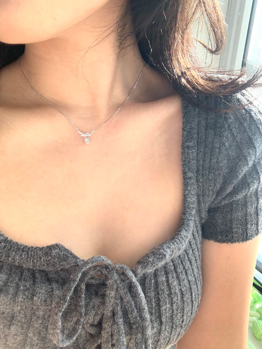 Ribbon Moissanite Necklace