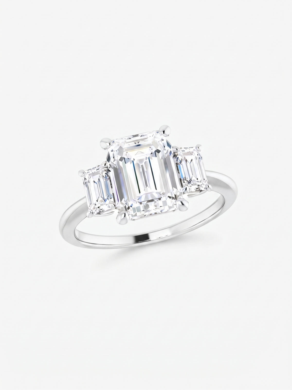 Three Emerald Cut Ring