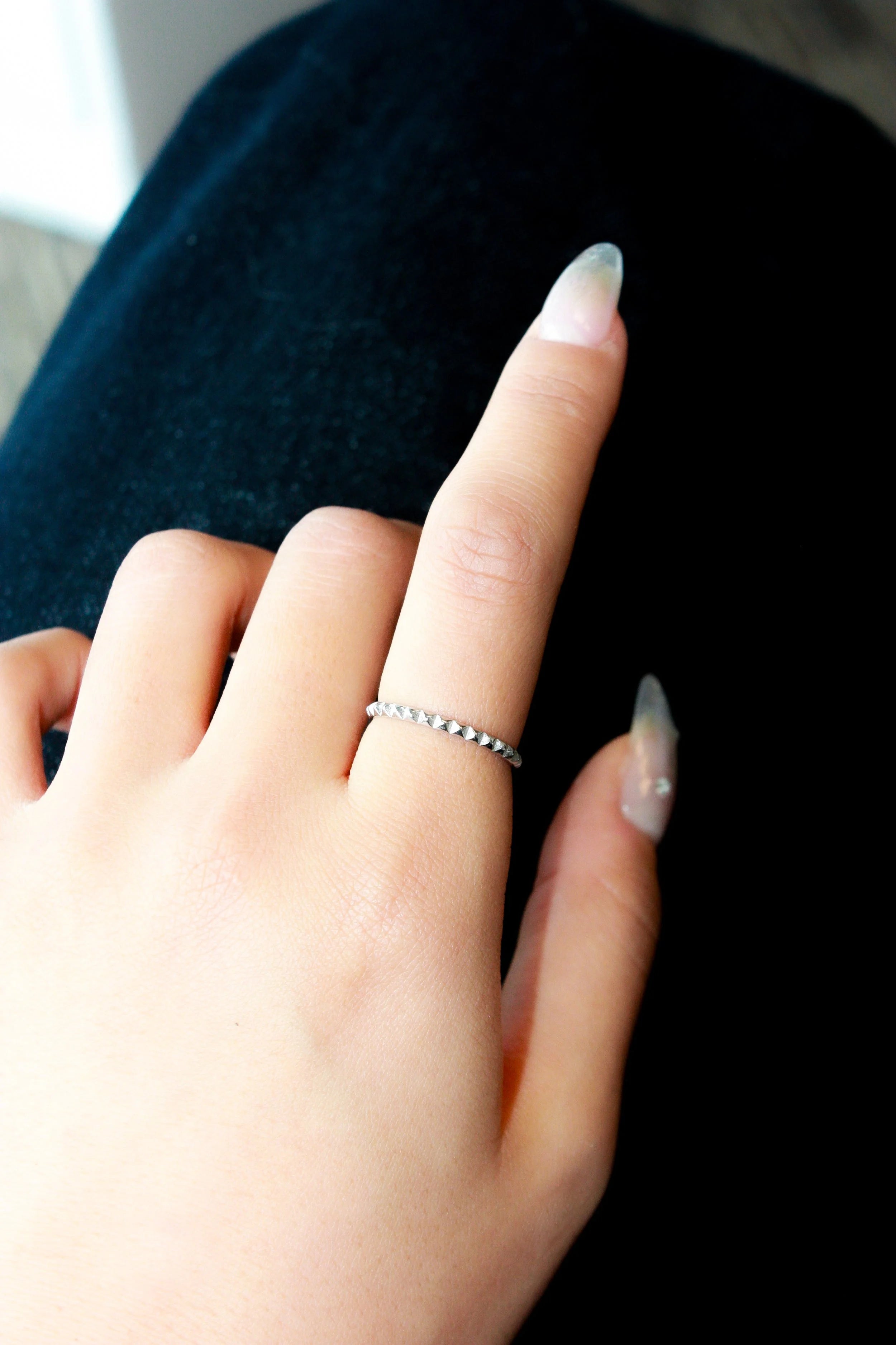 Mini Pyramid Stud Band Ring