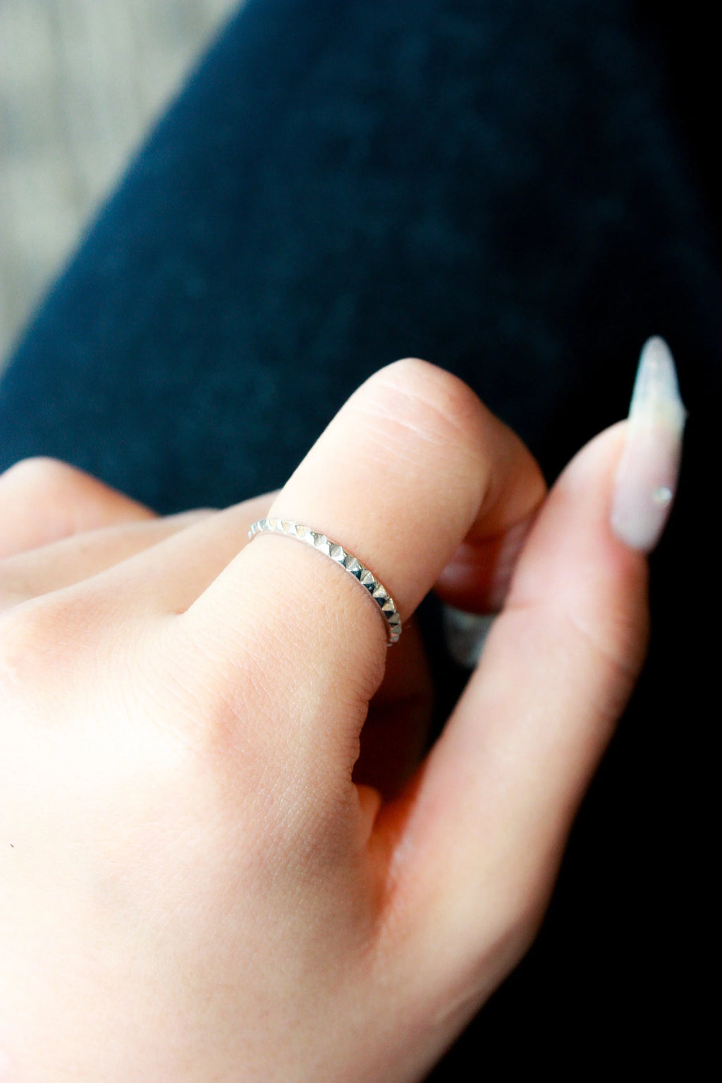 Mini Pyramid Stud Band Ring