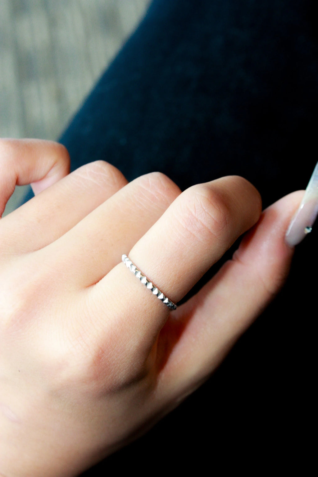 Mini Pyramid Stud Band Ring
