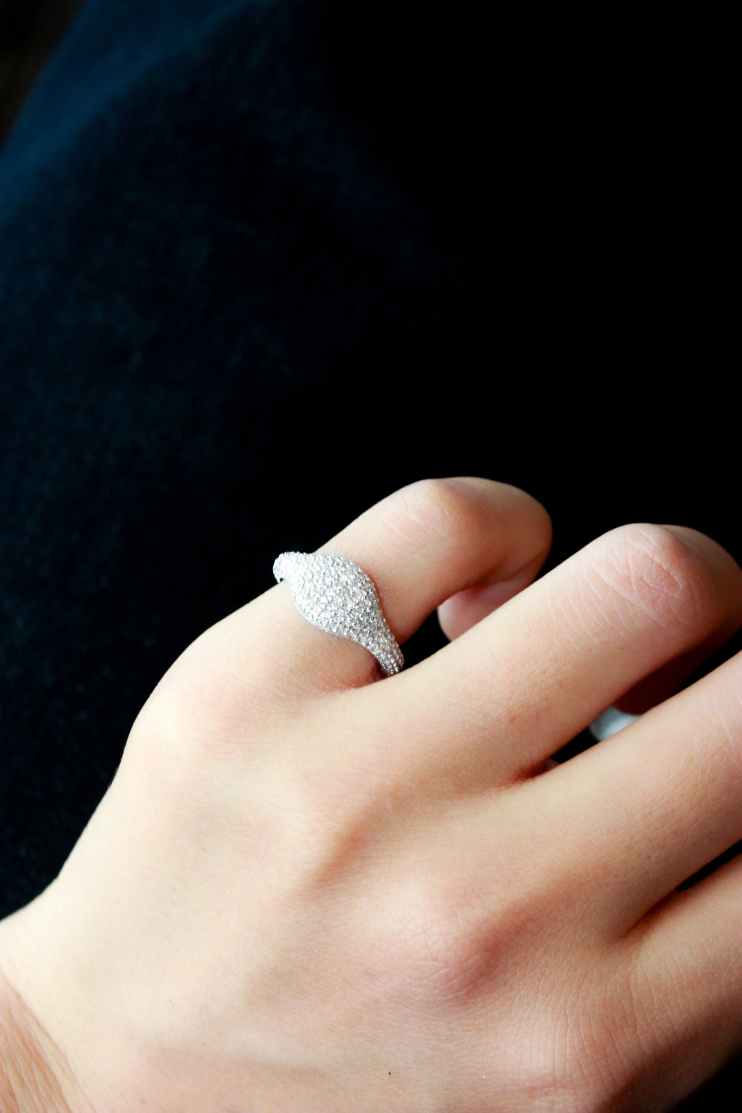 Pavé Signet Dome Pinky Ring