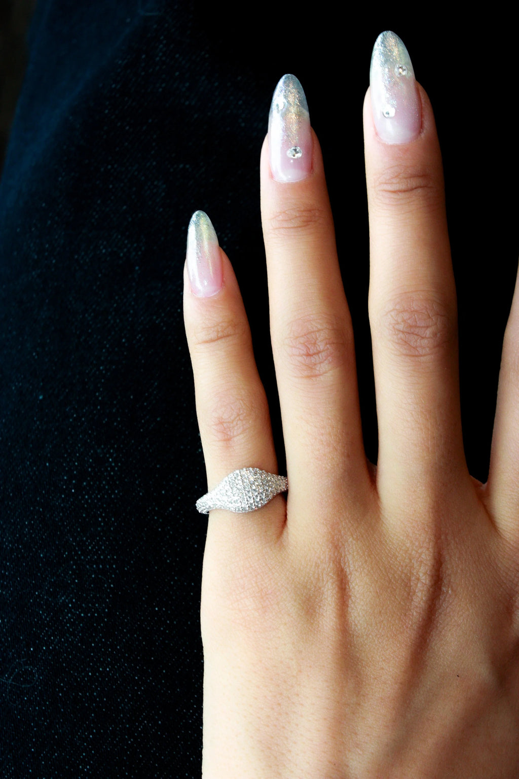 Pavé Signet Dome Pinky Ring