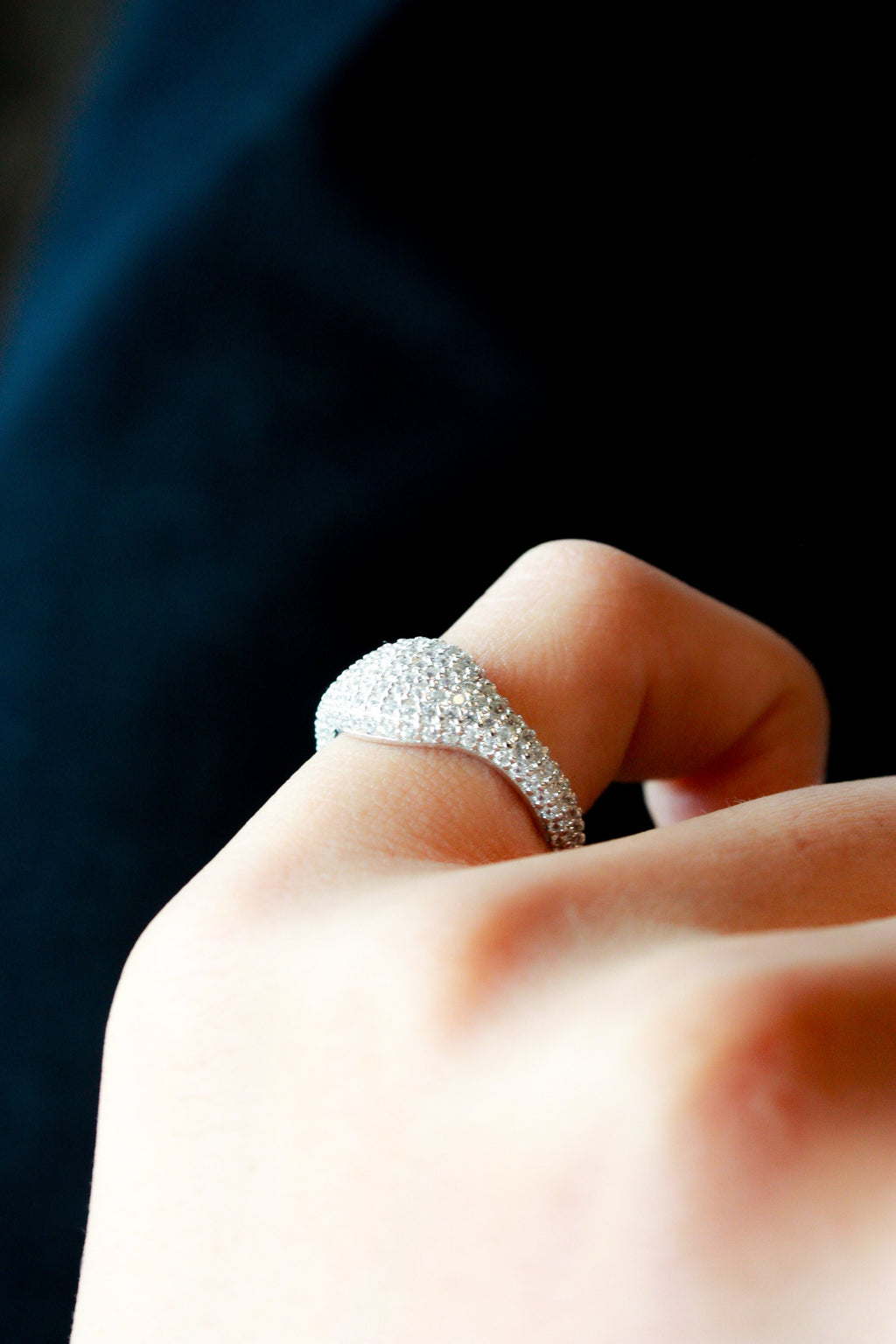 Pavé Signet Dome Pinky Ring