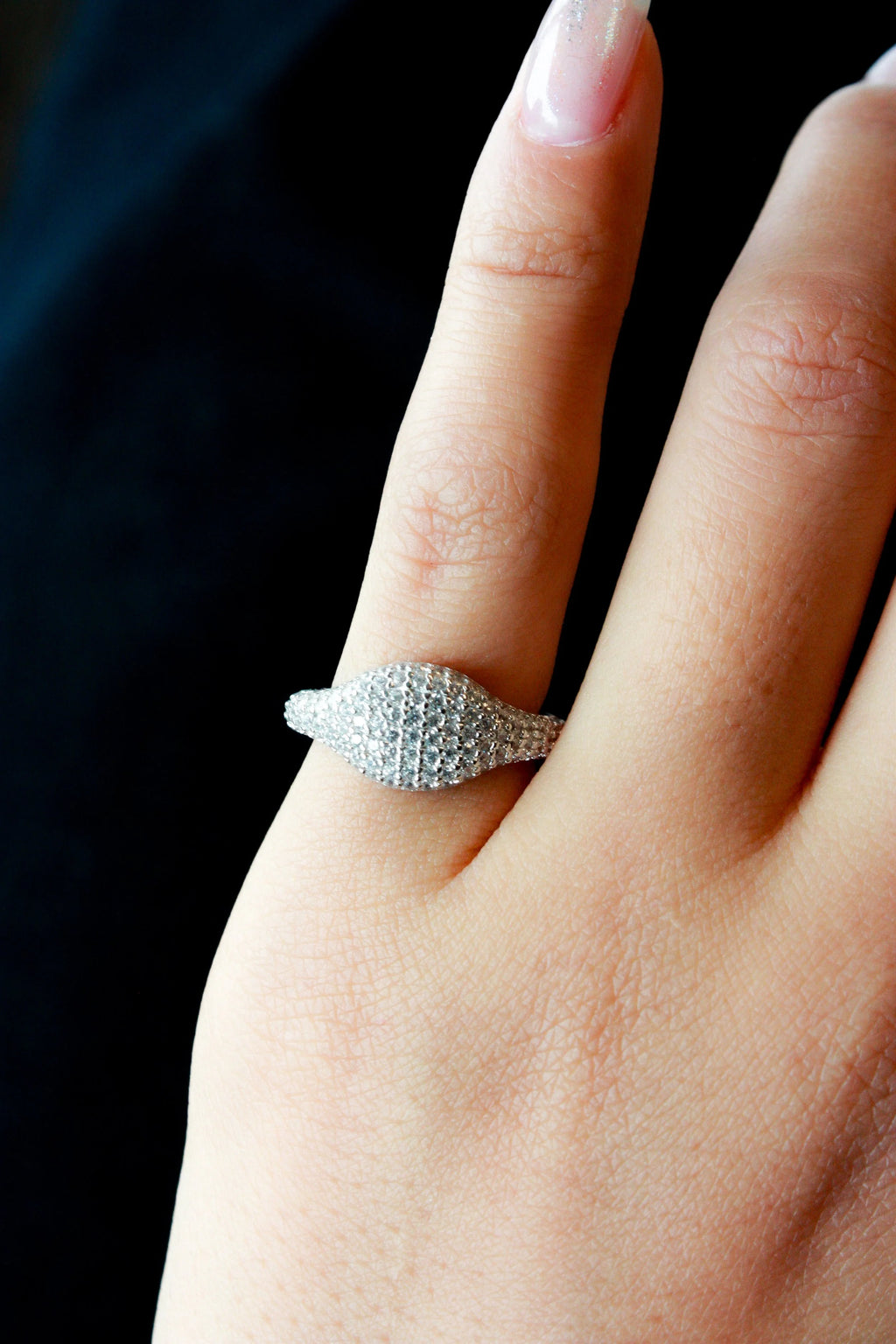 Pavé Signet Dome Pinky Ring