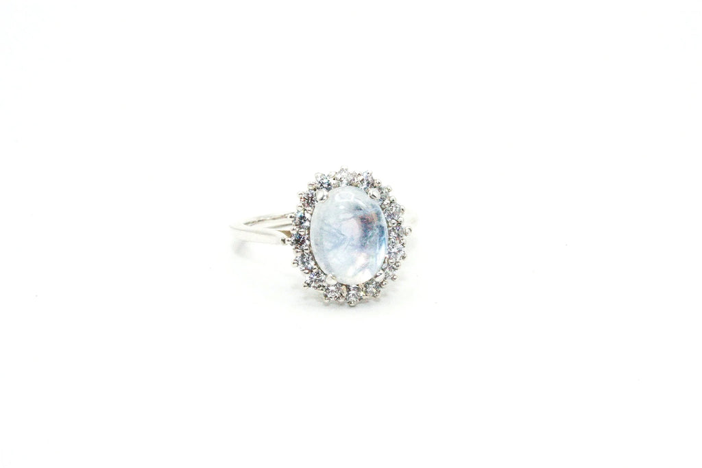 Moonstone Halo Ring