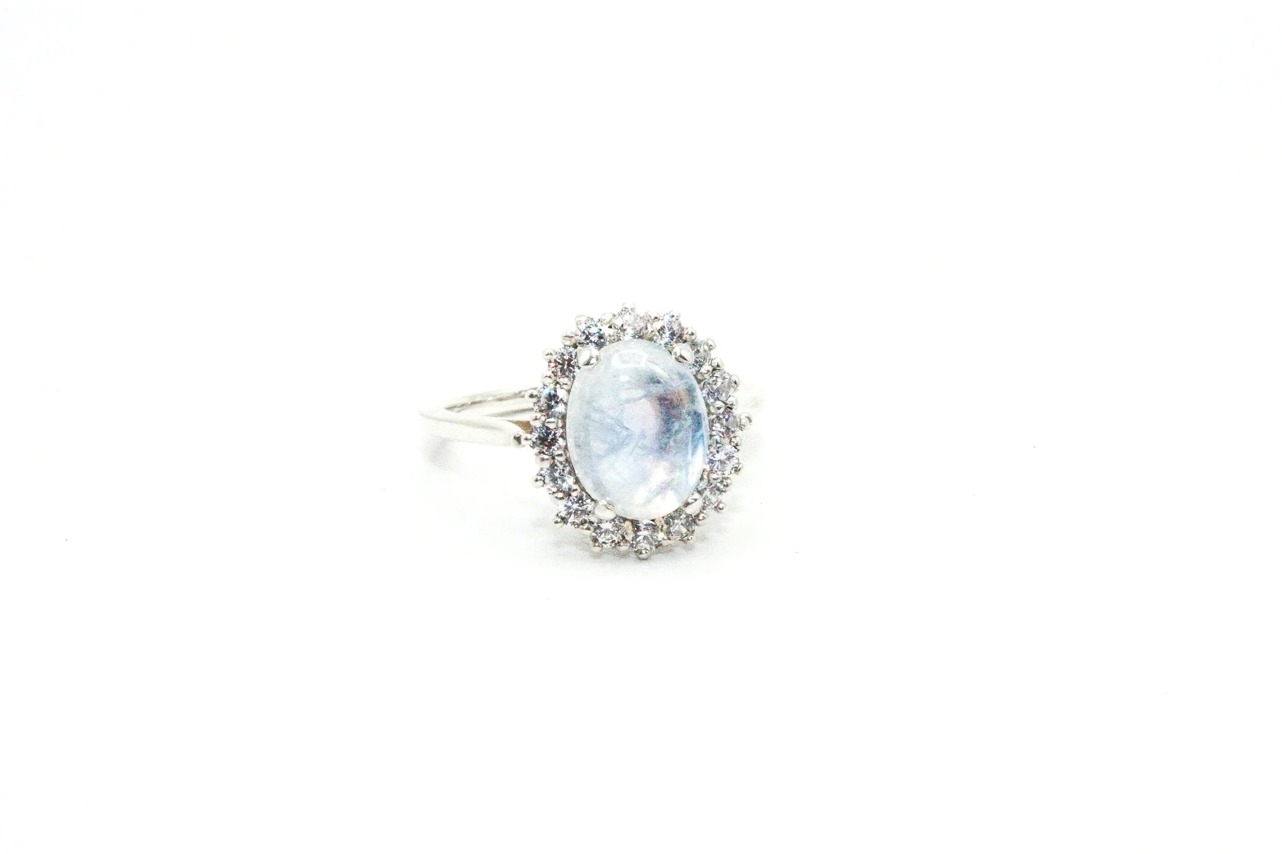 Moonstone Halo Ring