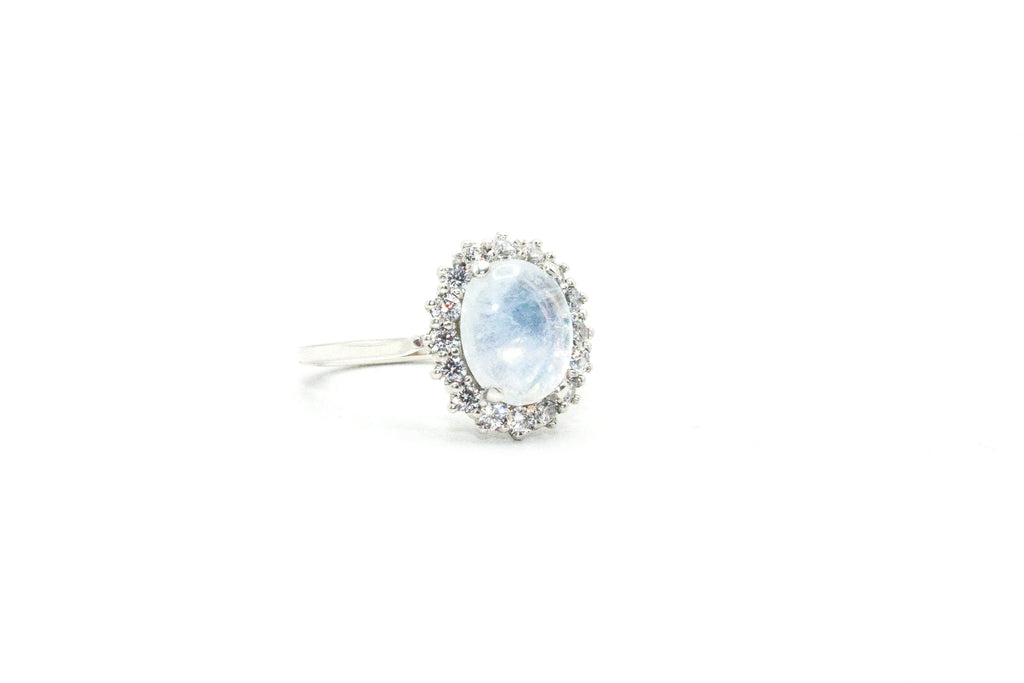 Moonstone Halo Ring