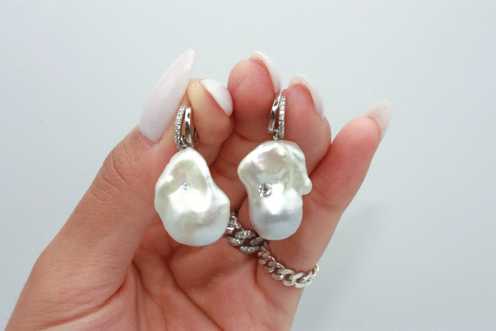 Pierced Baroque Pearl Earring