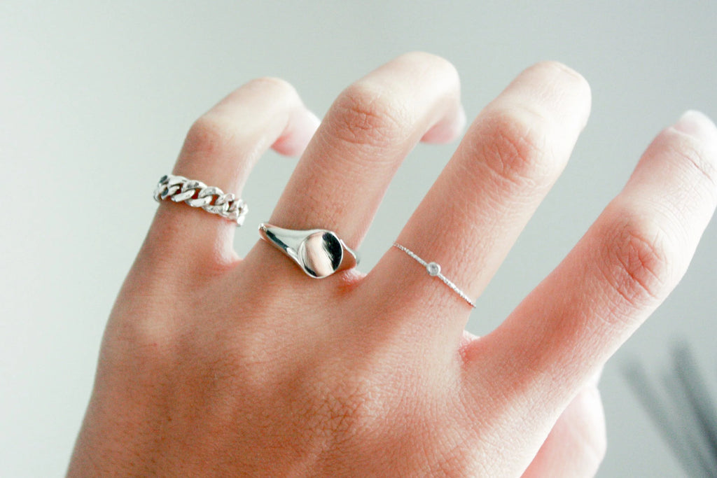 Initial Signet Pinky Ring (Silver)