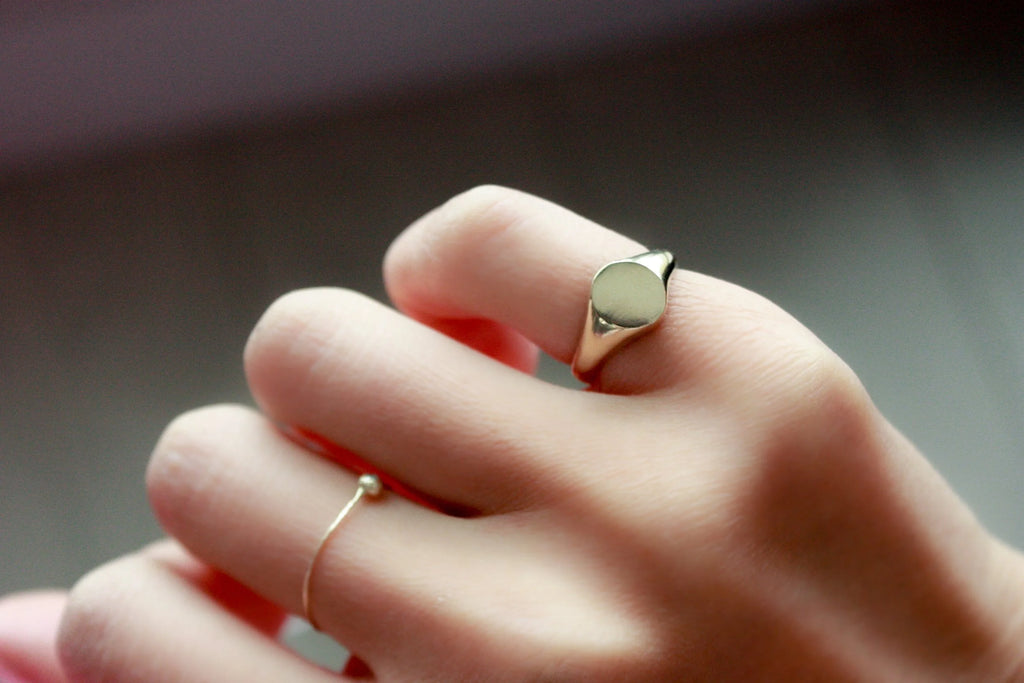 Initial Signet Pinky Ring (Silver)