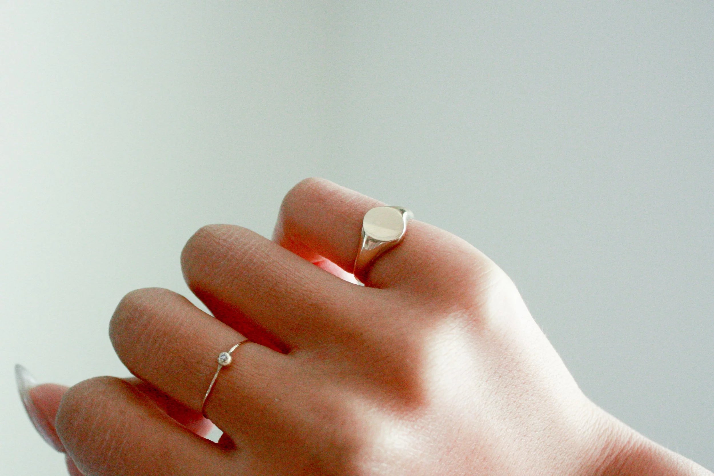 Initial Signet Pinky Ring (Silver)