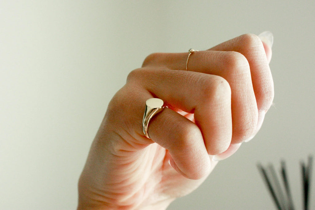 Initial Signet Pinky Ring (Silver)
