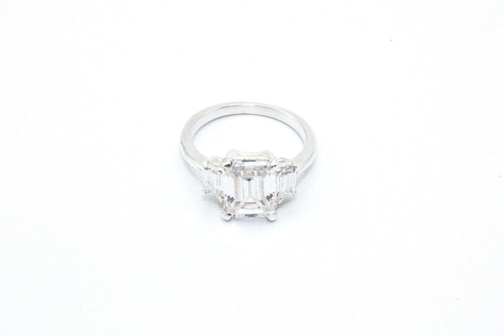 Three Emerald Cut Ring