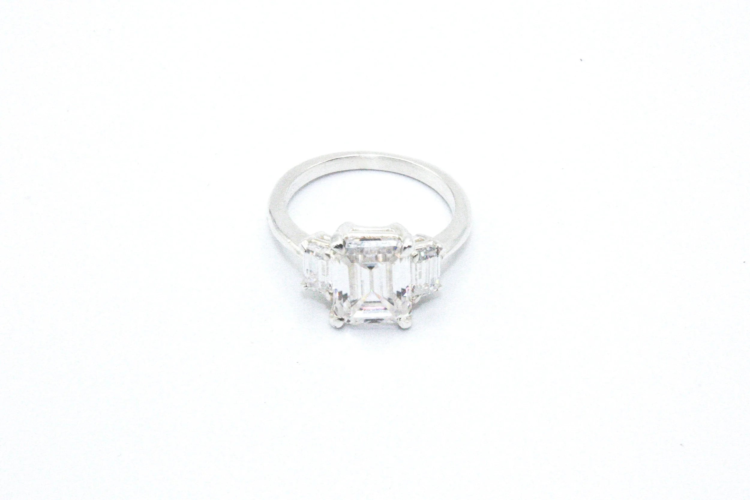 Three Emerald Cut Ring