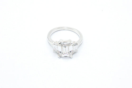 Three Emerald Cut Ring