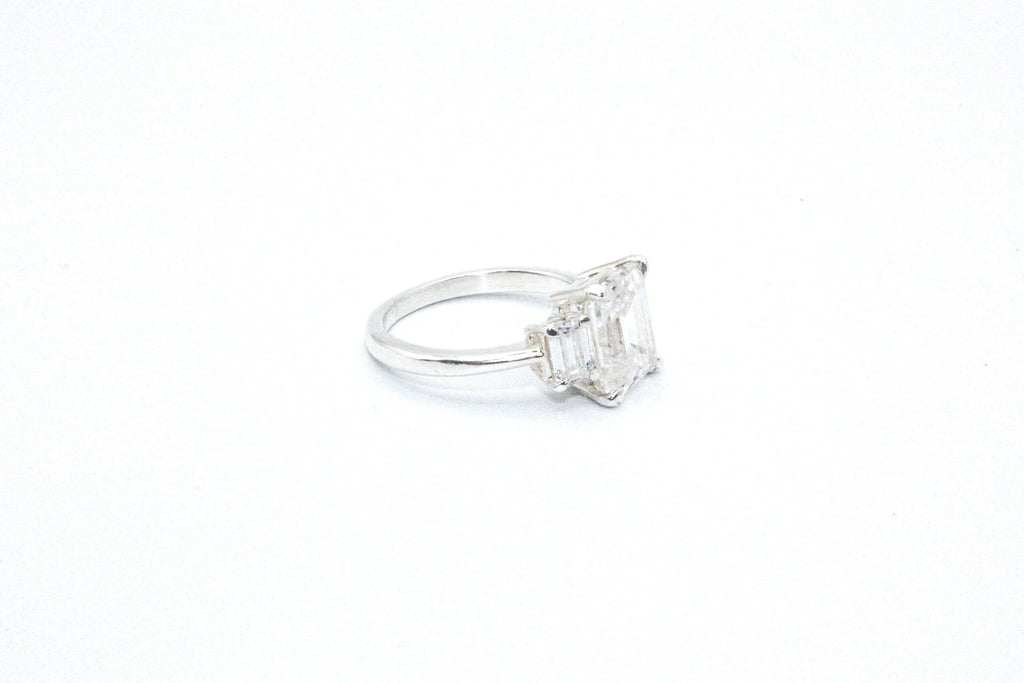 Three Emerald Cut Ring