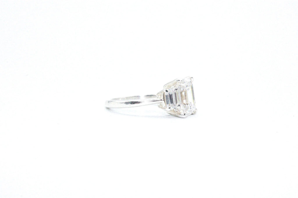 Three Emerald Cut Ring