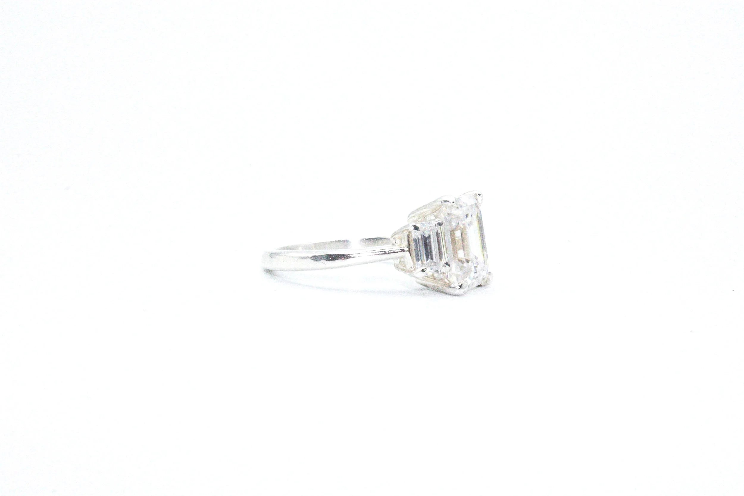 Three Emerald Cut Ring