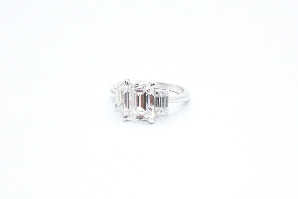 Three Emerald Cut Ring