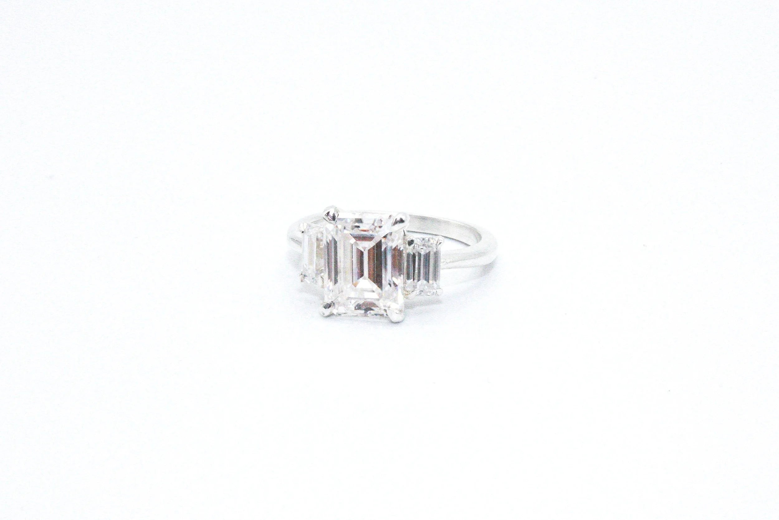 Three Emerald Cut Ring