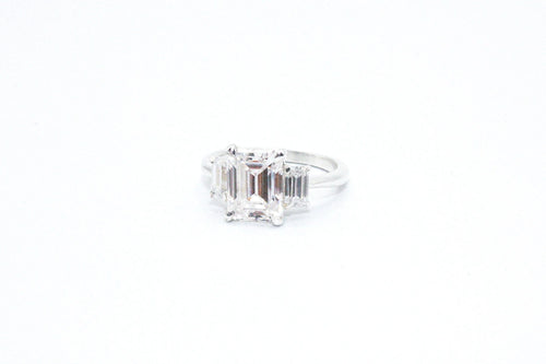 Three Emerald Cut Ring