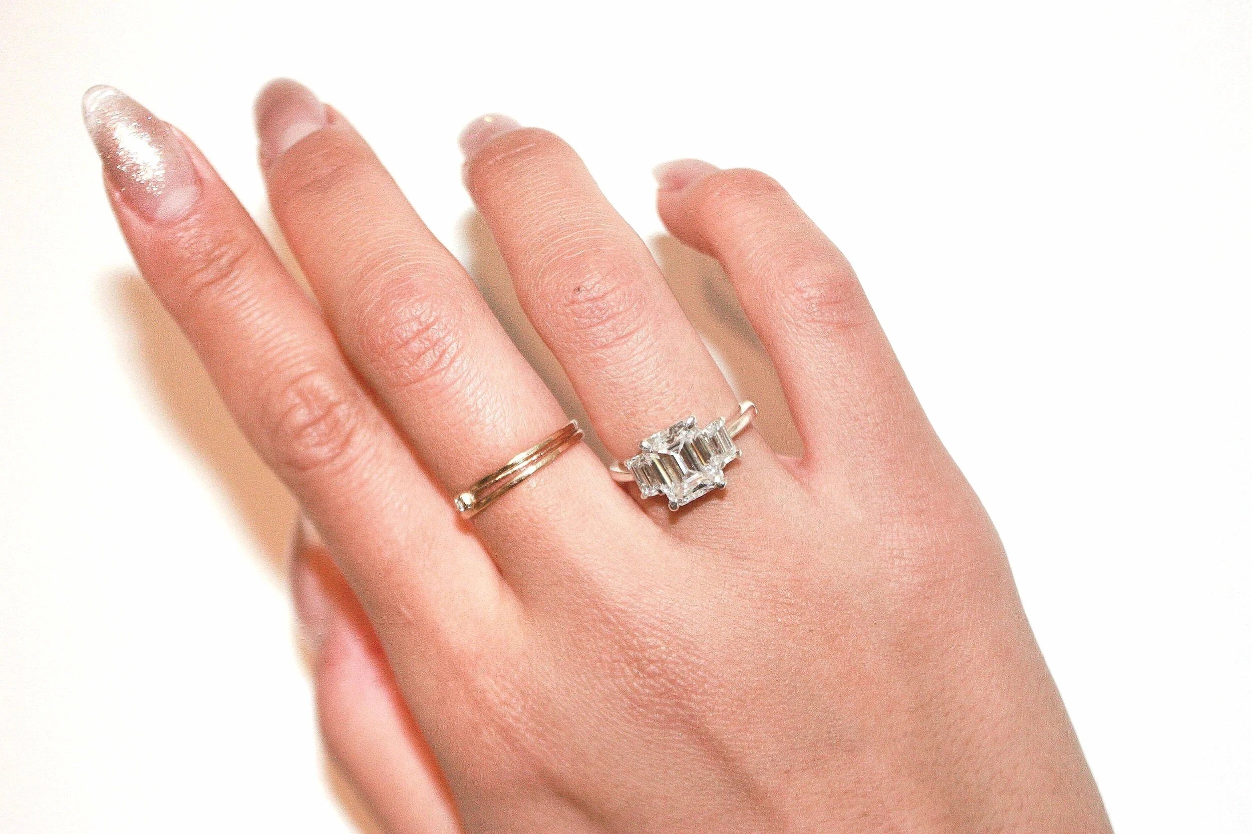 Three Emerald Cut Ring