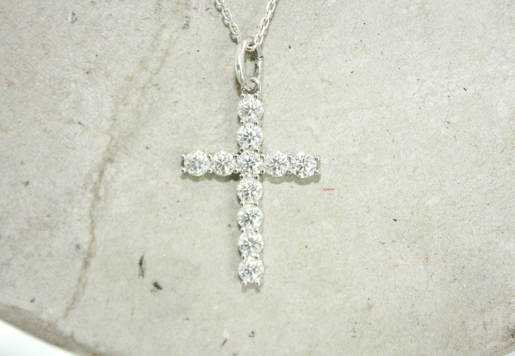 XL Cross Moissanite Necklace