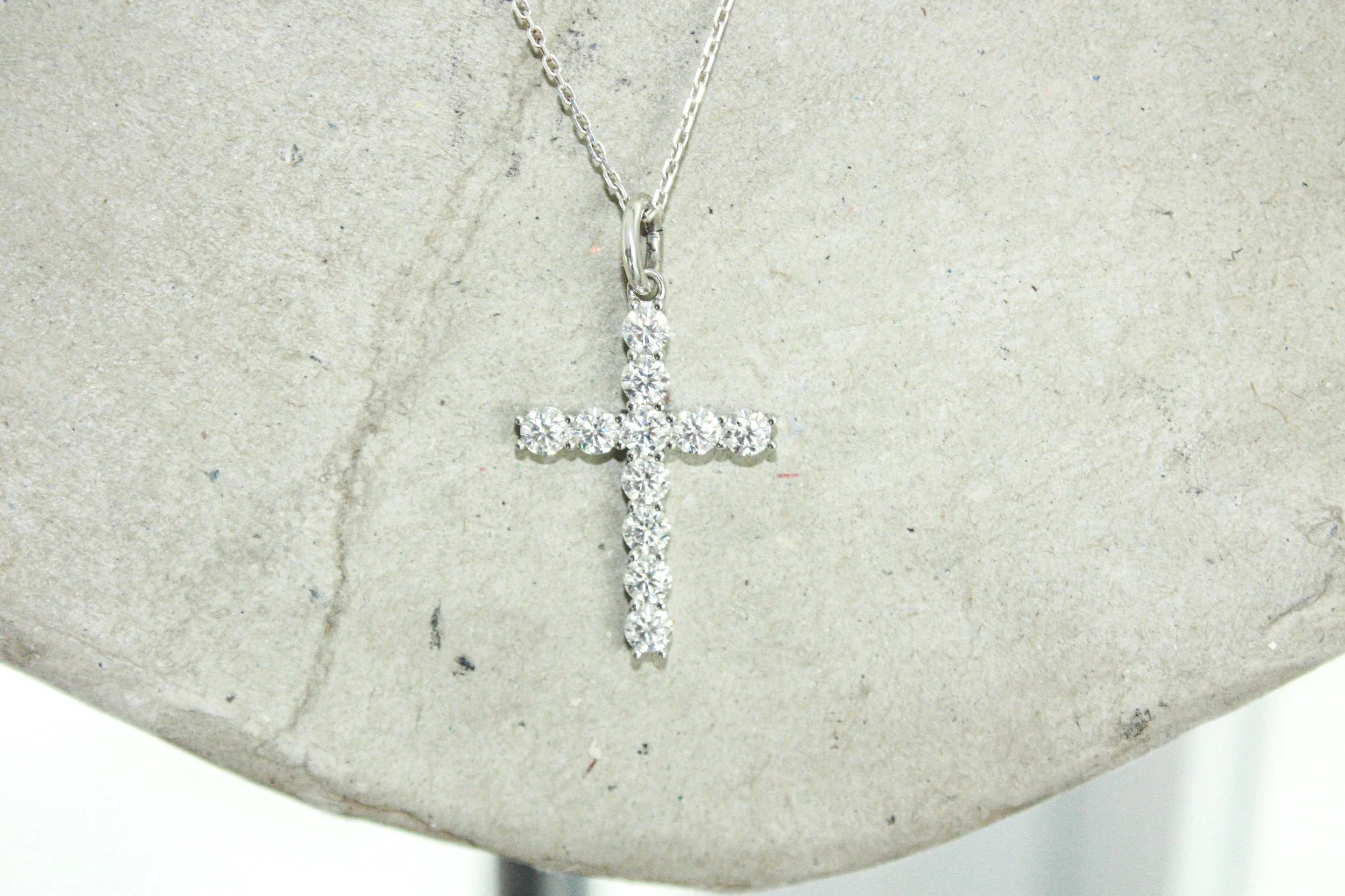 XL Cross Moissanite Necklace