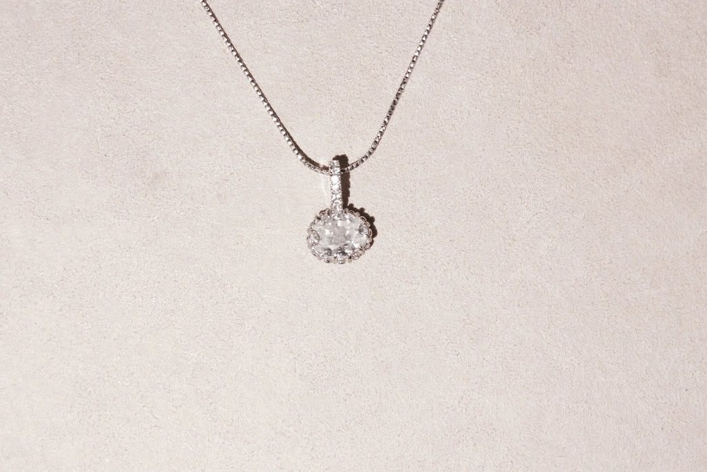 Oval Moissanite Pendant Necklace