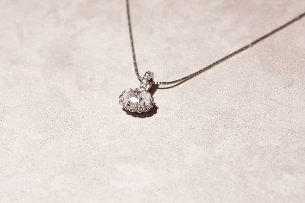 Oval Moissanite Pendant Necklace