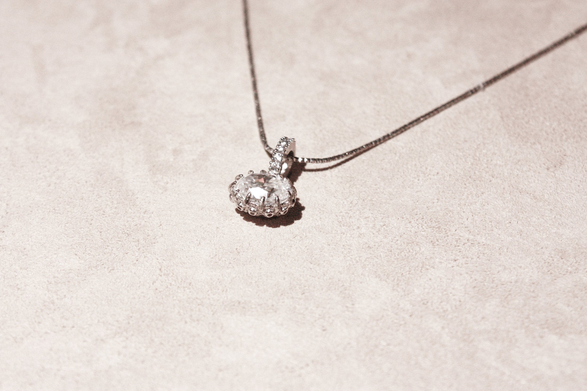 Oval Moissanite Pendant Necklace
