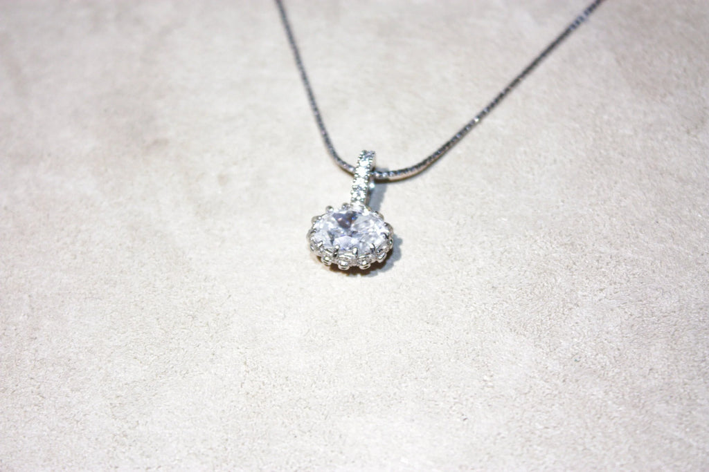 Oval Moissanite Pendant Necklace