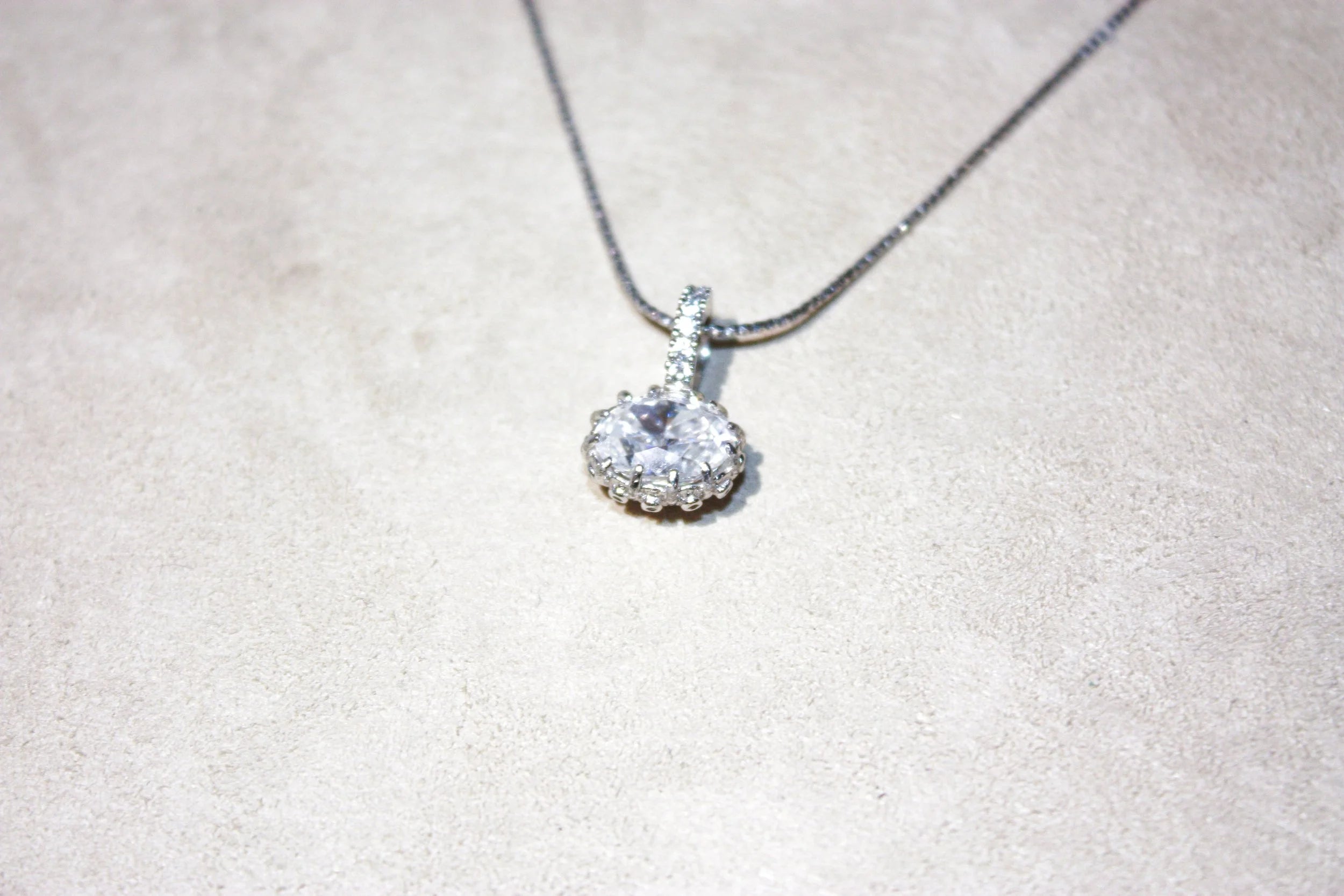 Oval Moissanite Pendant Necklace