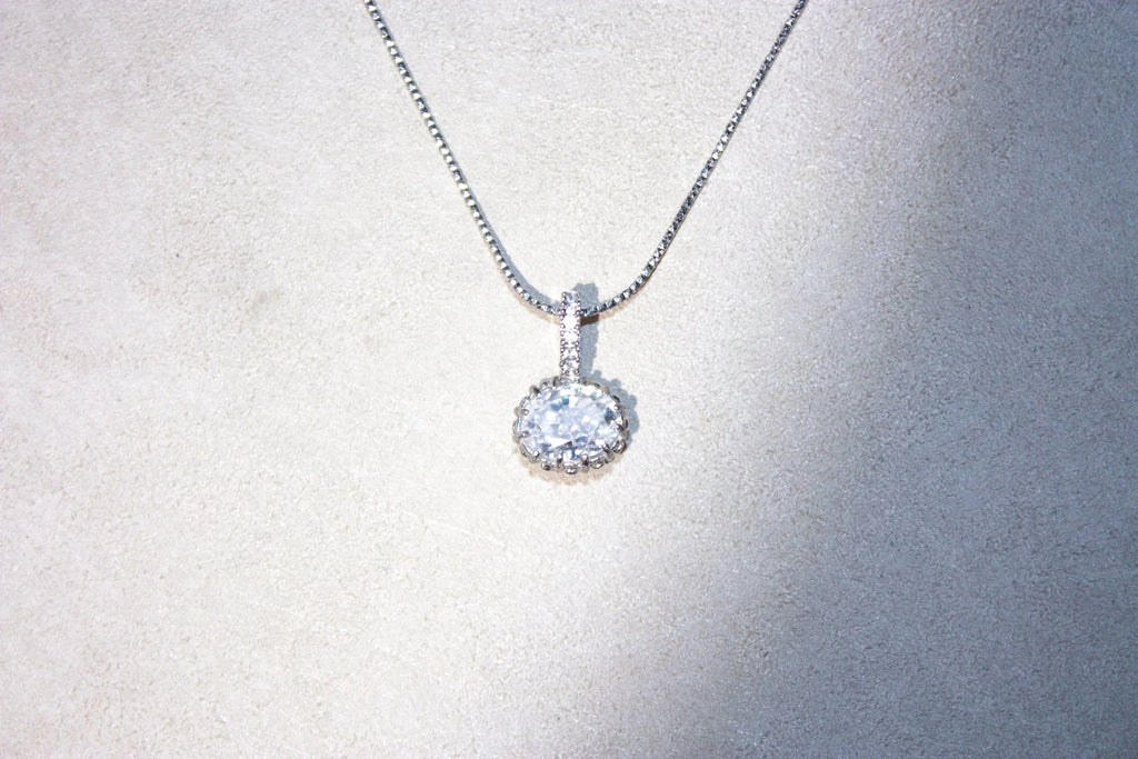 Oval Moissanite Pendant Necklace