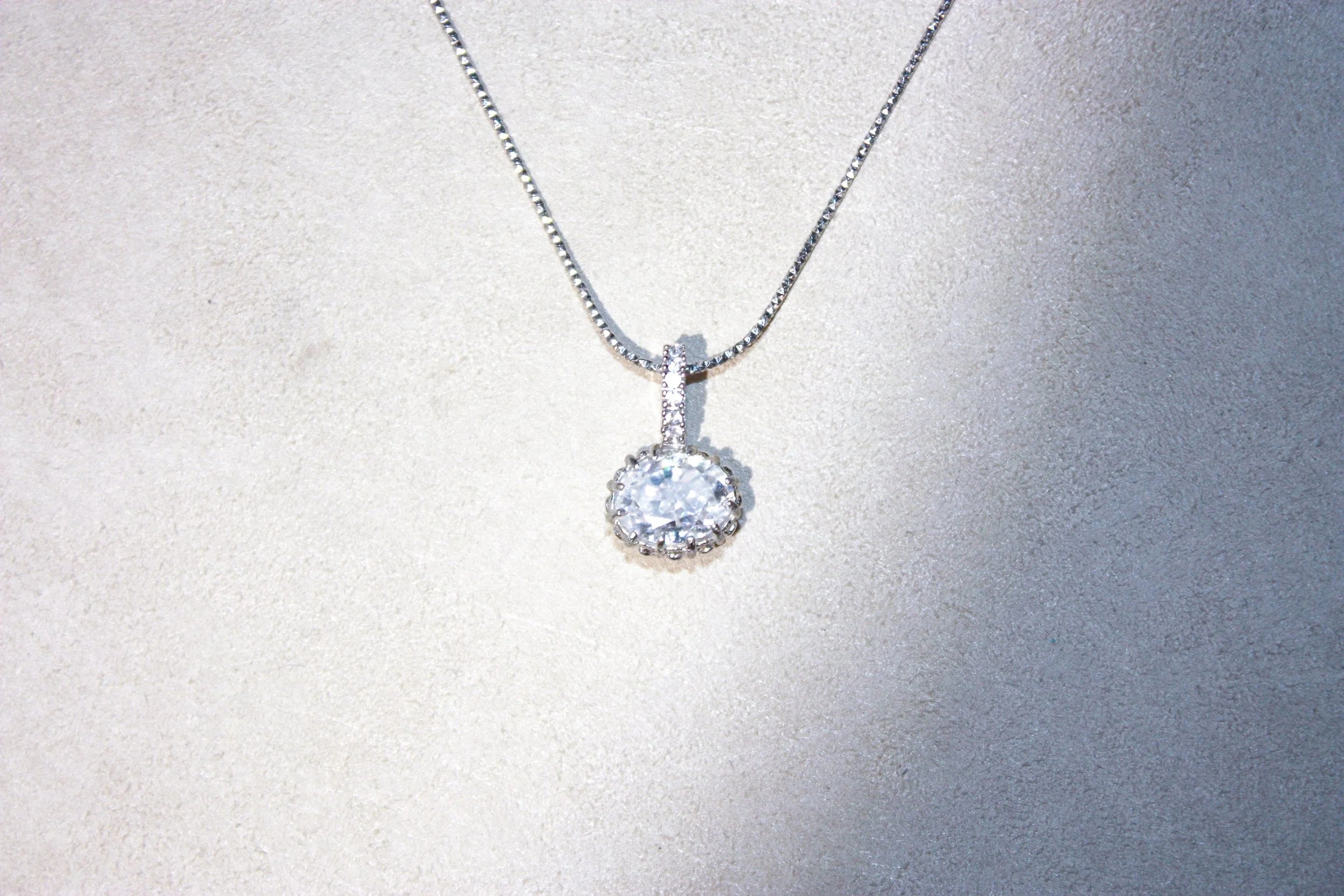 Oval Moissanite Pendant Necklace