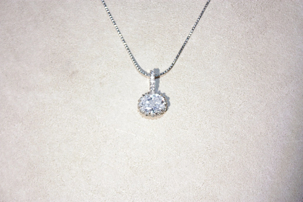 Oval Moissanite Pendant Necklace