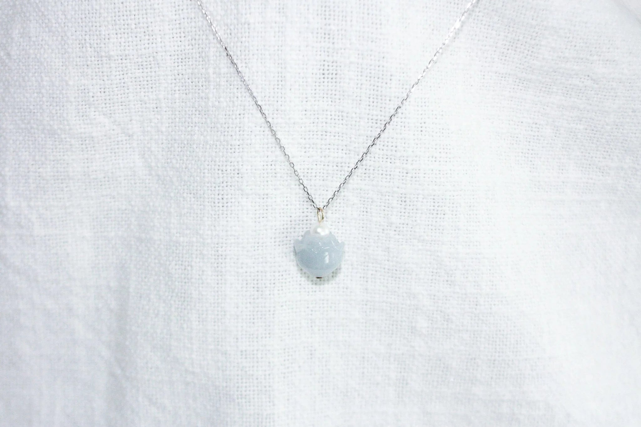 Lotus Jade with Pearl Necklace