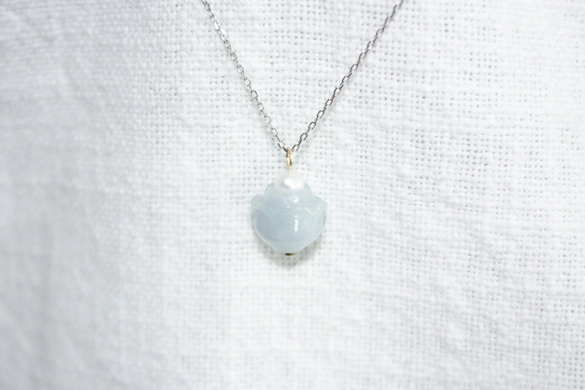 Lotus Jade with Pearl Necklace
