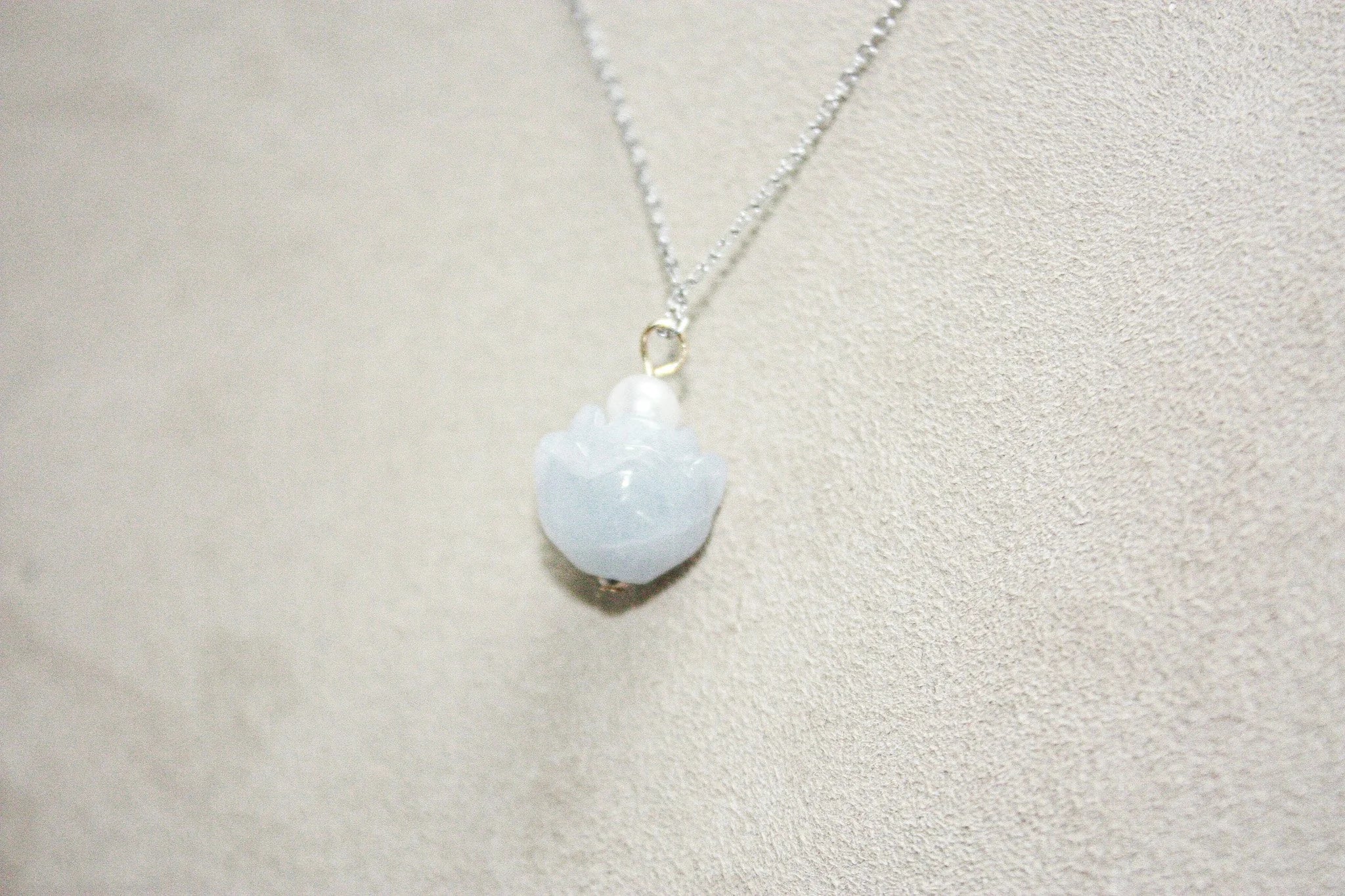 Lotus Jade with Pearl Necklace